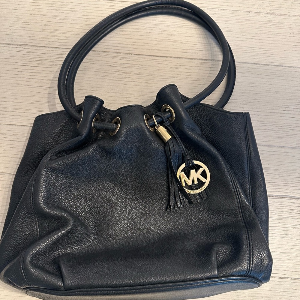 Michael Kors Black Leather Tote Bag